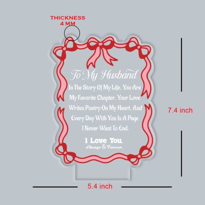 Acrylic Led Lamp Romantic Gift for Couples | Warm White Light Gift Item for Wedding, Anniversary, Birthday & Valentine's Day (to My Husband Gift)